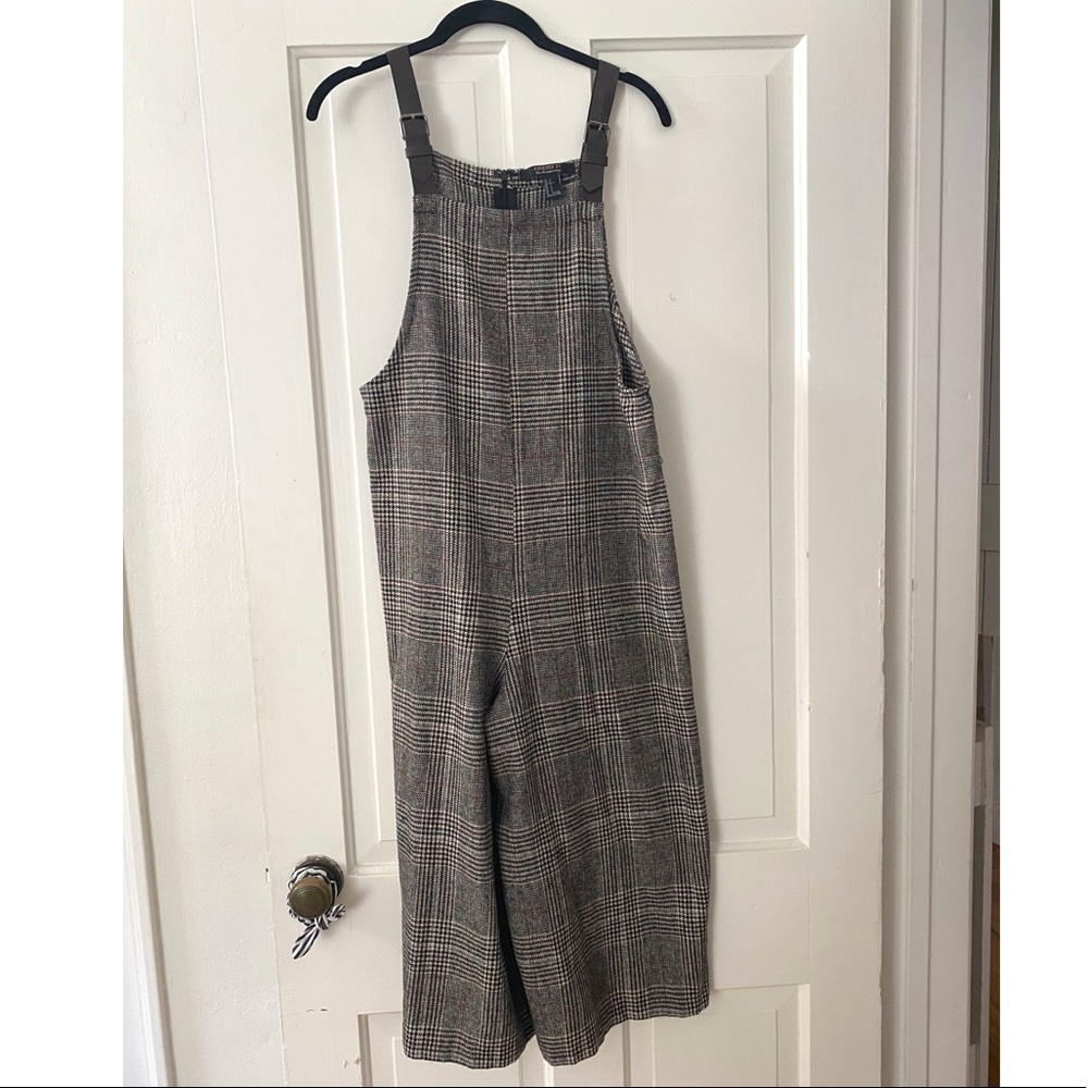Forever 21 plaid overalls